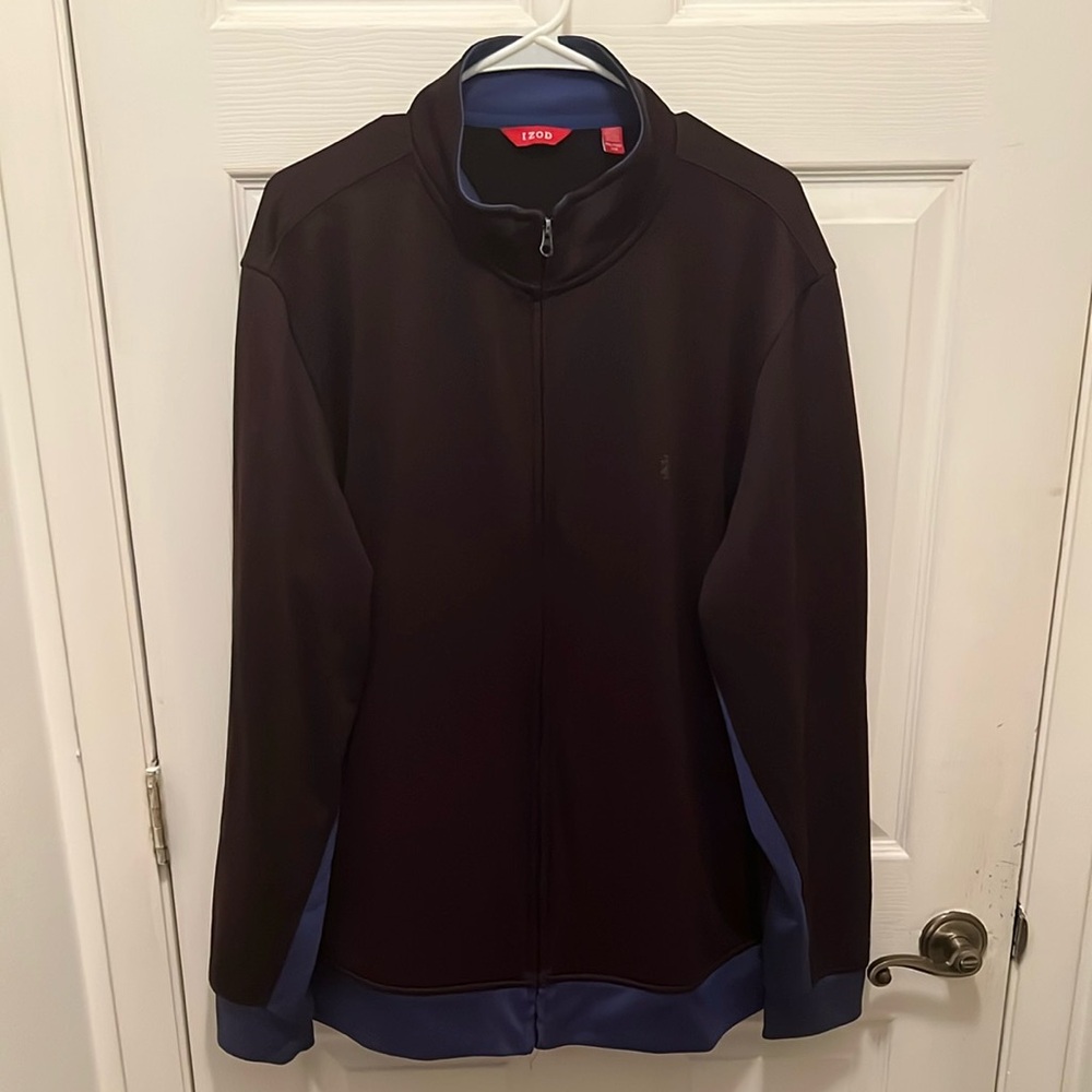 Mens XXL Izod Black and Blue Lightweight Jacket